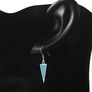 Turquoise Triangle Sterling Silver Earrings, e312